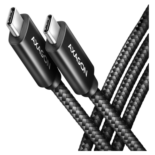 Axagon Data and charging USB 480Mbps cable length 2.5 m. PD 240W, 5A. Black braided.