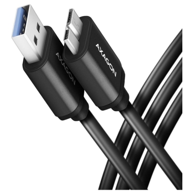 Axagon Data and charging USB 3.2 Gen1 cable length 1 m. 3A. Black.