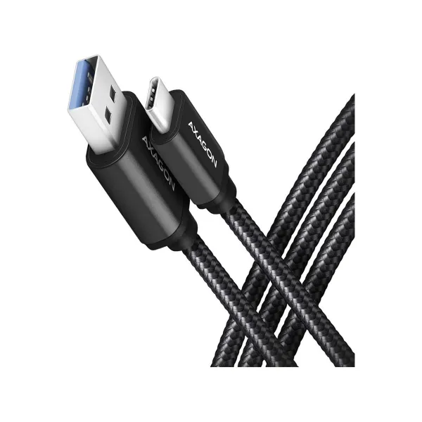 Axagon Data and charging USB 3.2 Gen 1 cable lengh 1 m. 3A. Black braided.