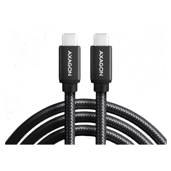Axagon Data and charging USB 3.2 Gen1 cable lengh 3 m. PD 60W, 3A. Black braided.