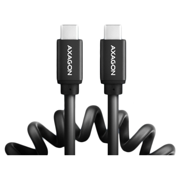 Axagon Data and charging USB 2.0 cable 1.1 m long. PD 60W, 3A. Black twisted.