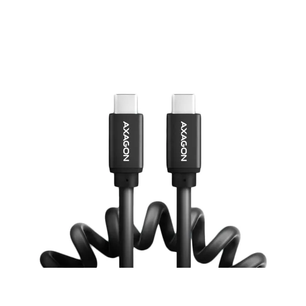 Axagon Data and charging USB 2.0 cable 1.1 m long. PD 60W, 3A. Black twisted.