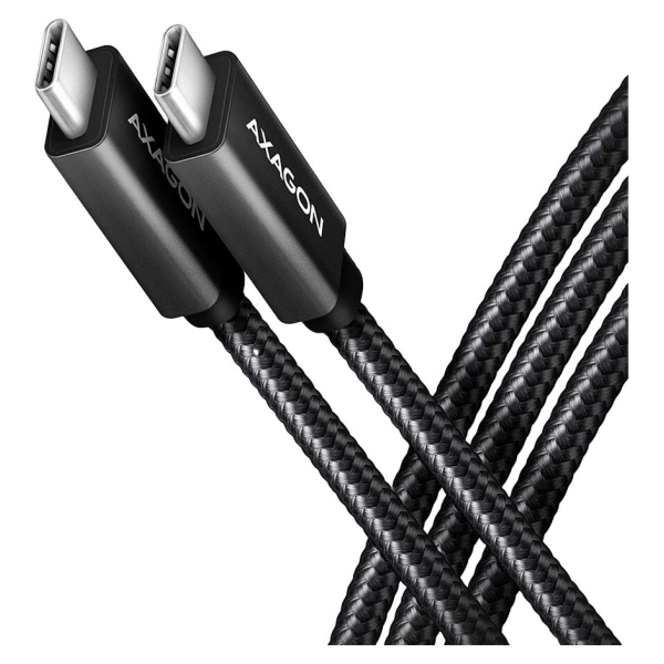 Axagon Data and charging USB 480Mbps cable length 3 m. PD 240W, 5A. Black braided.