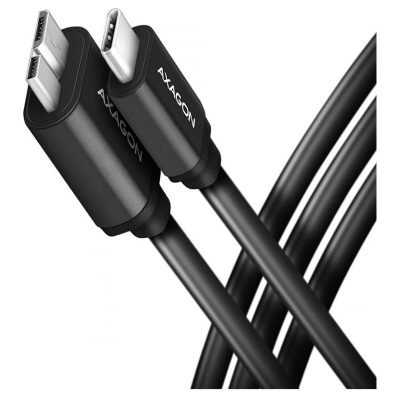 Axagon Data and power suply USB 3.2 Gen1 cable lengh 1 m. 3A. Black.