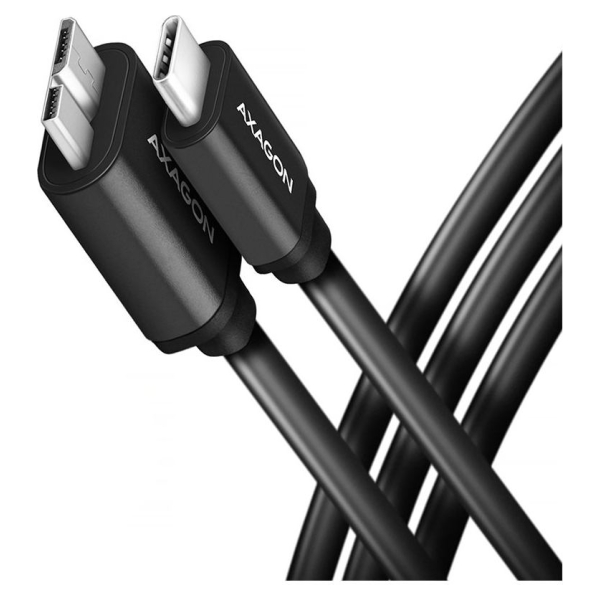 Axagon Data and power suply USB 3.2 Gen1 cable lengh 1 m. 3A. Black.