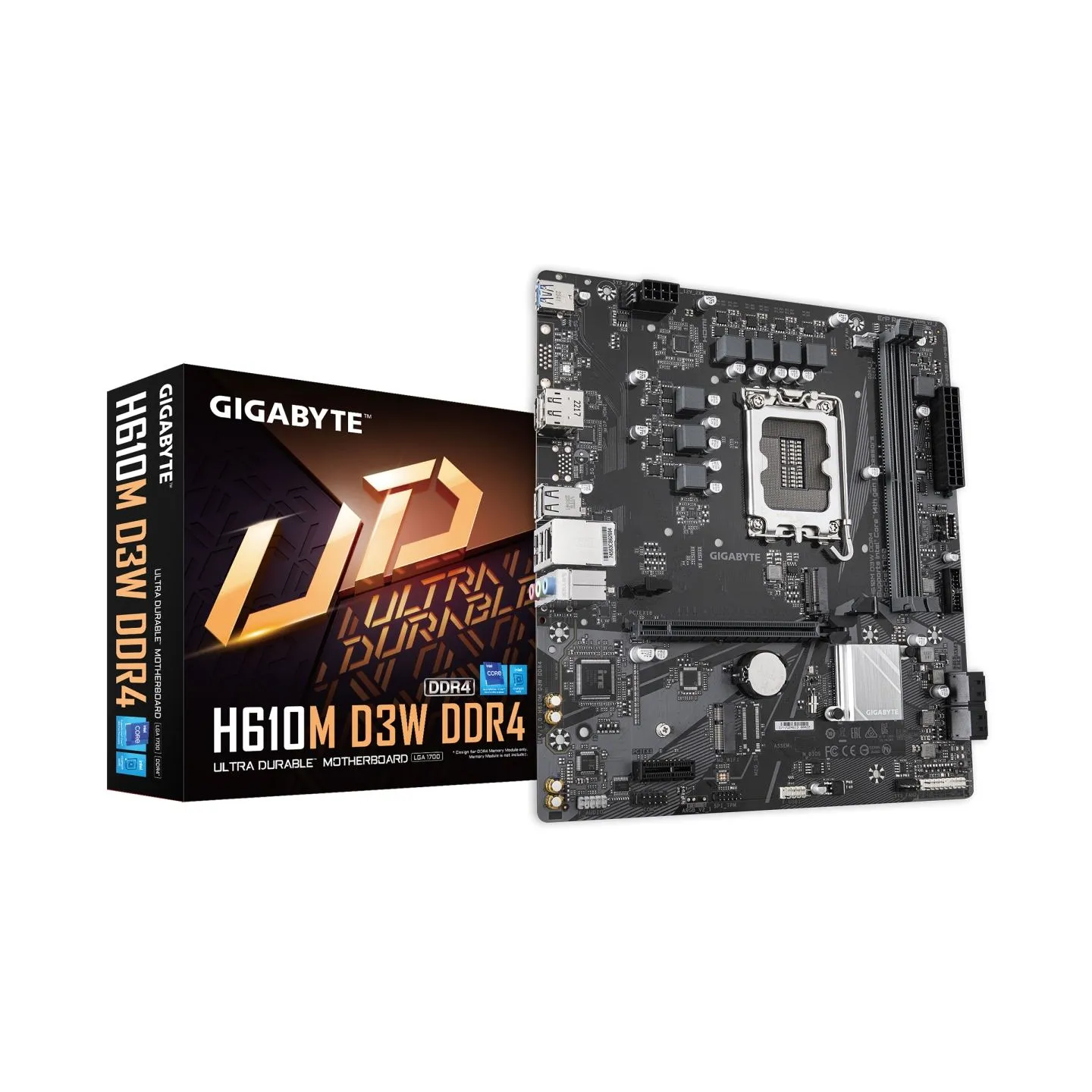 Gigabyte H610M D3W DDR4 | Processor family Intel | Processor socket LGA1700 | DDR4 | Supported hard disk drive interfaces M.2, S