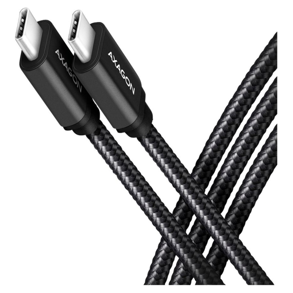 Axagon Data and charging USB 3.2 Gen 1 cable length 1 m. PD 60W, 3A. Black braided.