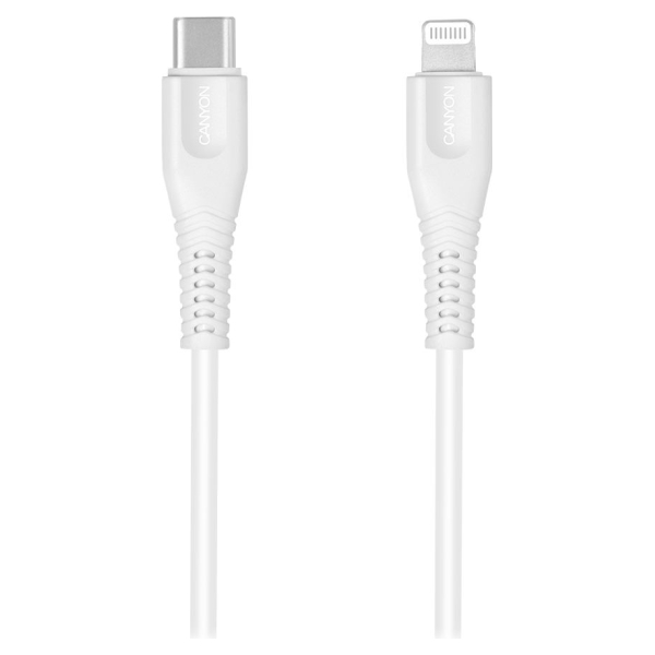 Canyon cable MFI-4 Type-C to Lightning 1.2m White