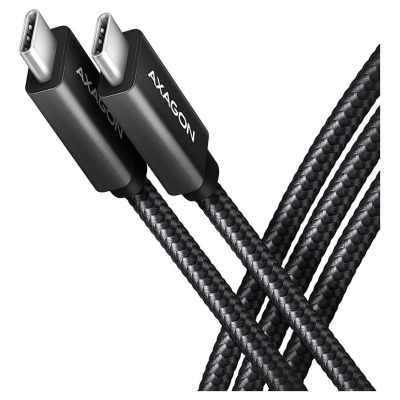 Axagon Data and charging USB 3.2 Gen 1 cable length 1.5 m. PD 60W, 3A. Black braided.