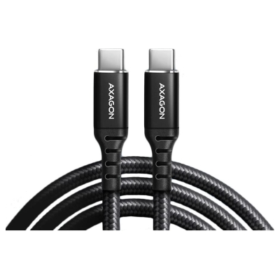 Axagon Data and charging USB 2.0 cable length 3 m. 3A. PD 60W, 3A. Black braided.