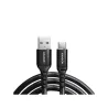 Axagon Data and charging USB 2.0 cable length 1 m. 3A. Black braided.