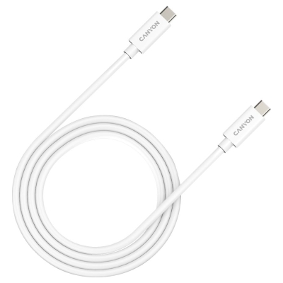 Canyon UC-44, cable, U4-CC-5A1M-E, USB4 TYPE-C to TYPE-C cable assembly 40G 1m 5A 240W(ERP) with E-MARK, CE, ROHS, white