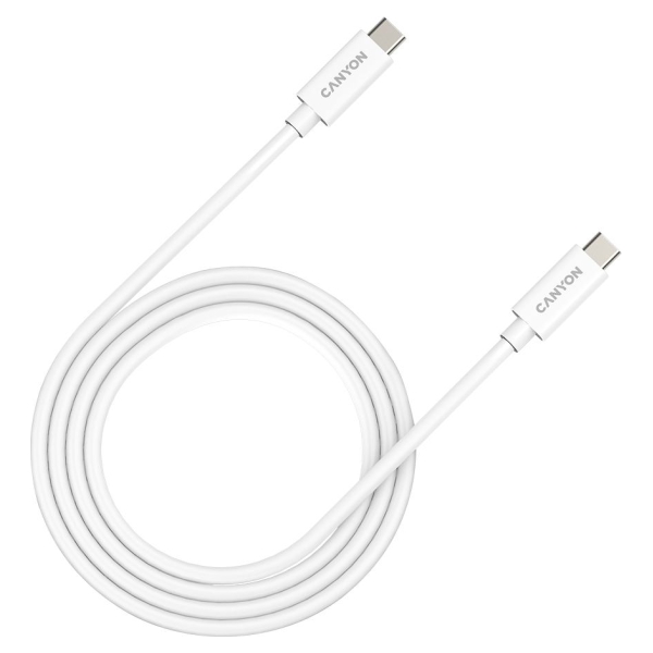 Canyon UC-44, cable, U4-CC-5A1M-E, USB4 TYPE-C to TYPE-C cable assembly 40G 1m 5A 240W(ERP) with E-MARK, CE, ROHS, white