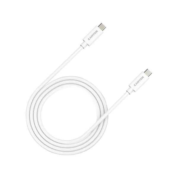 Canyon UC-44, cable, U4-CC-5A1M-E, USB4 TYPE-C to TYPE-C cable assembly 40G 1m 5A 240W(ERP) with E-MARK, CE, ROHS, white