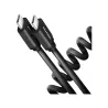 Axagon Data and charging USB 2.0 cable lengh 0.6 m. PD 60W, 3A. Black twisted.