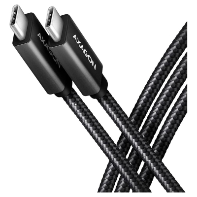 Axagon Data and charging USB 480Mbps cable length 2 m. PD 240W, 5A. Black braided.