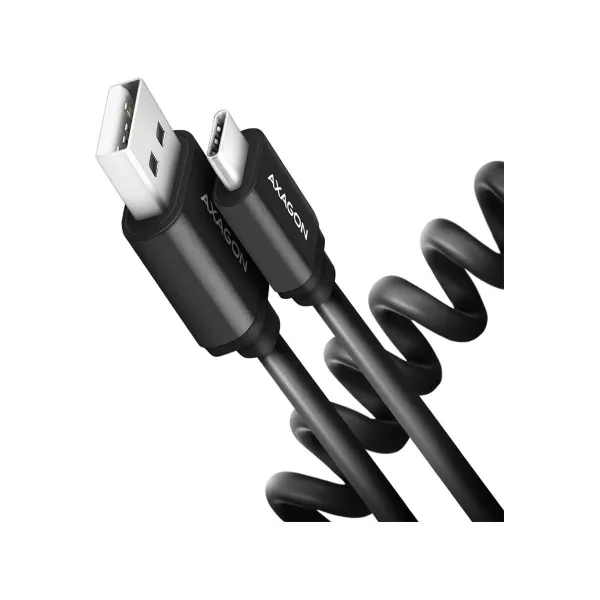 Axagon Data and charging USB 2.0 cable lengh 0.6m. 3A. Black twisted.