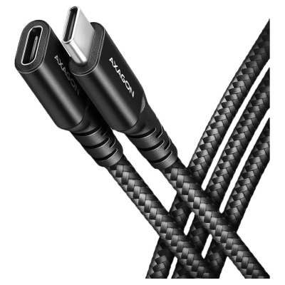 Axagon Extension USB 20Gbps cable length 0.5 m. PD 240W, 5A, 8K HD video. Black braided.