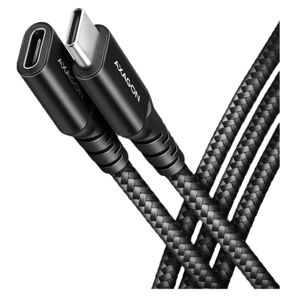 Axagon Extension USB 20Gbps cable length 0.5 m. PD 240W, 5A, 8K HD video. Black braided.