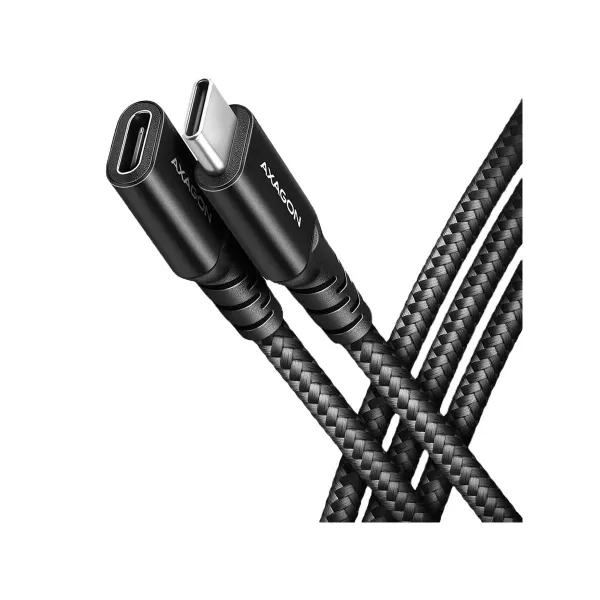 Axagon Extension USB 20Gbps cable length 0.5 m. PD 240W, 5A, 8K HD video. Black braided.