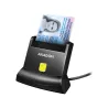 Axagon Universal desktop USB contact Smart/ID card reader with long USB-A cable.
