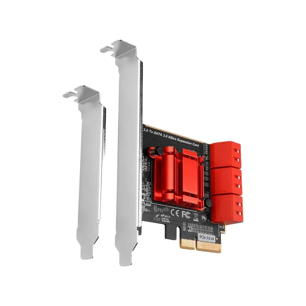 Axagon Six-channel SATA III PCI-Express controller with six internal SATA ports. Standard & Low profile.