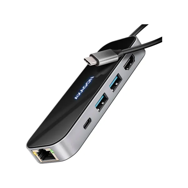 Axagon HMC-6GLN 2x USB-A 5Gbps, 1x USB-C 5Gbps, 4K/60Hz HDMI, RJ-45, USB 3.2 Gen 1 hub, PD 100W, 20cm USB-C cable