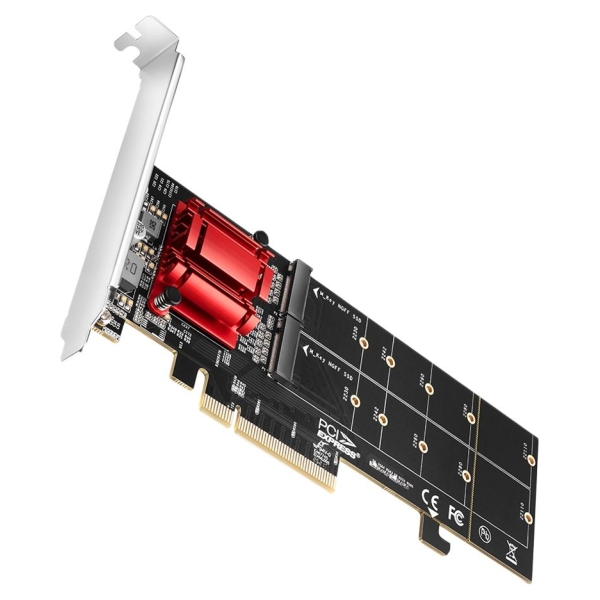 Axagon PCEM2-ND PCIE 2X NVME M.2 CONTROLLERPCI-Express x8 internal controller for connecting two NVMe M.2 SSD disks to a compute