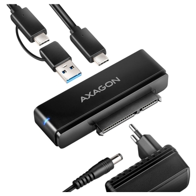 Axagon ADSA-FPX USB-C 10Gbps - SATA 6G 2.5"/3.5" SSD/HDD FAST PORT X adapter incl. AC, adapter USB-C - USB-A
