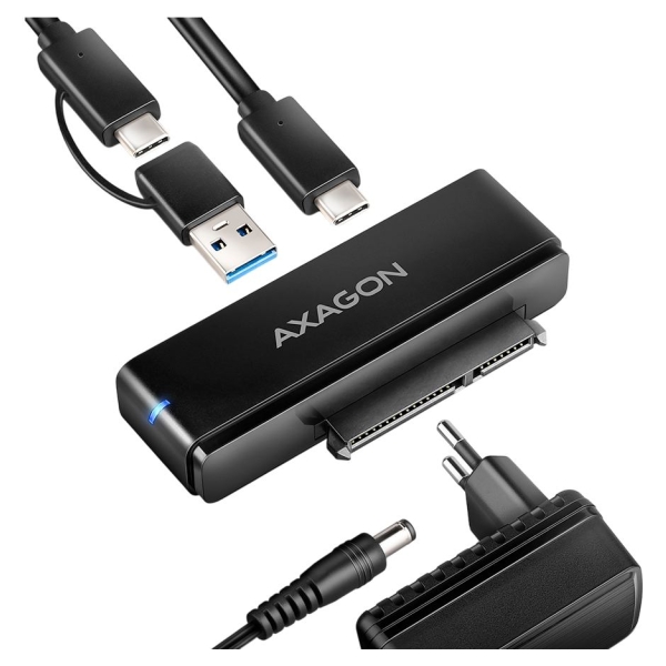 Axagon ADSA-FPX USB-C 10Gbps - SATA 6G 2.5"/3.5" SSD/HDD FAST PORT X adapter incl. AC, adapter USB-C - USB-A