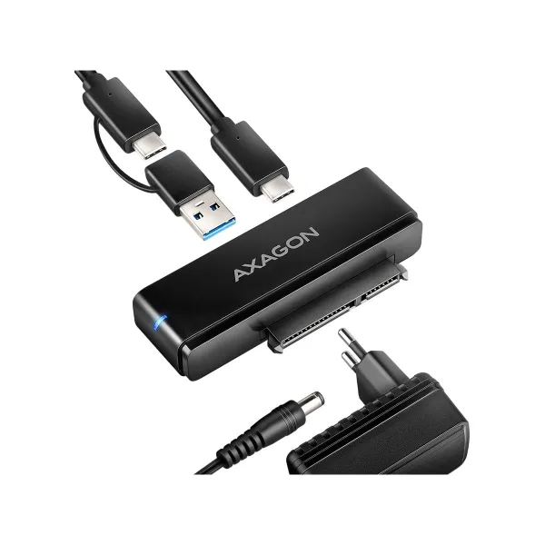 Axagon ADSA-FPX USB-C 10Gbps - SATA 6G 2.5"/3.5" SSD/HDD FAST PORT X adapter incl. AC, adapter USB-C - USB-A