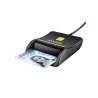 Axagon Compact desktop USB contact Smart / ID card reader with long, USB-A cable.