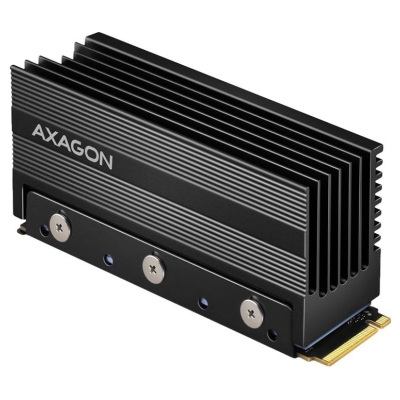 Axagon Passive aluminum heatsink for single-sided and double-sided M.2 SSD disks, size 2280, height 36 mm.
