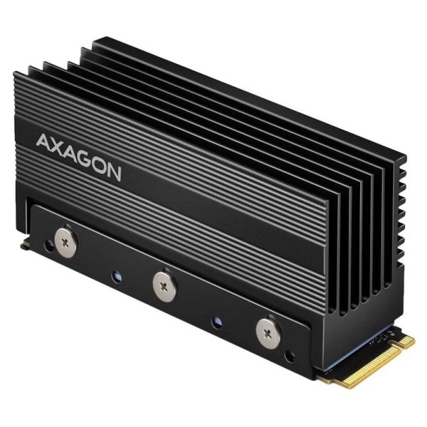 Axagon Passive aluminum heatsink for single-sided and double-sided M.2 SSD disks, size 2280, height 36 mm.
