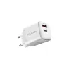 Axagon Sil wallcharger 2x port (USB-A + USB-C), PD3.0/QC4+/PPS/AFC/Apple. 30W total power.