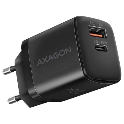 Axagon ACU-PQ20 wall charger QC3.0/AFC/FCP + PD type-C, 20W, black