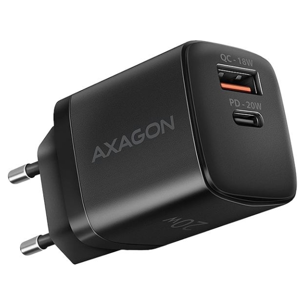 Axagon ACU-PQ20 wall charger QC3.0/AFC/FCP + PD type-C, 20W, black