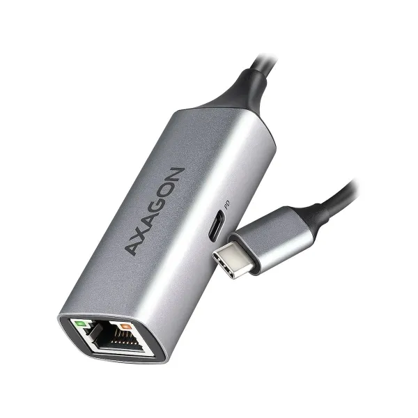 Axagon ADE-TXPD USB-C USB3.2 Gen 1 -  Gigabit Ethernet + PD 100W, Switch comp., metal, grey