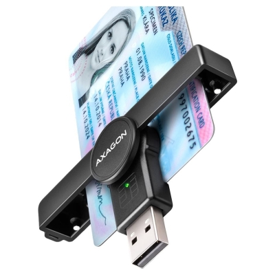 Axagon Foldable pocket USB-A contact Smart / ID card reader.