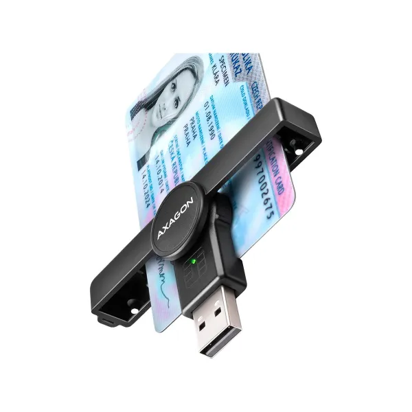 Axagon Foldable pocket USB-A contact Smart / ID card reader.