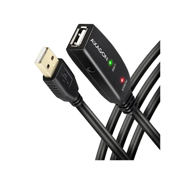 Axagon ADR-215 Active extension USB 2.0 A-M > A-F cable, 15 m long. Power supply option.