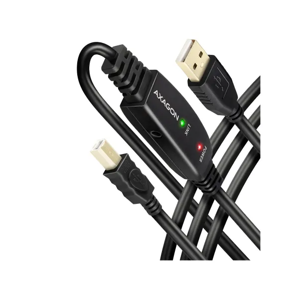 Axagon ADR-215B Active connection USB 2.0 A-M > B-M cable, 15 m long. Power supply option.