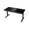 Lorgar Dual-motor sit/stand adjustable-height gaming desk with built-in PC case, wireless charger, RGB lighting, control panel, 