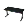 Lorgar Dual-motor sit/stand adjustable-height gaming desk with wireless charger, RGB lighting, control panel, and USB ports, PB 