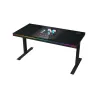 Lorgar Dual-motor sit/stand adjustable-height gaming desk with built-in PC case, wireless charger, RGB lighting, control panel, 