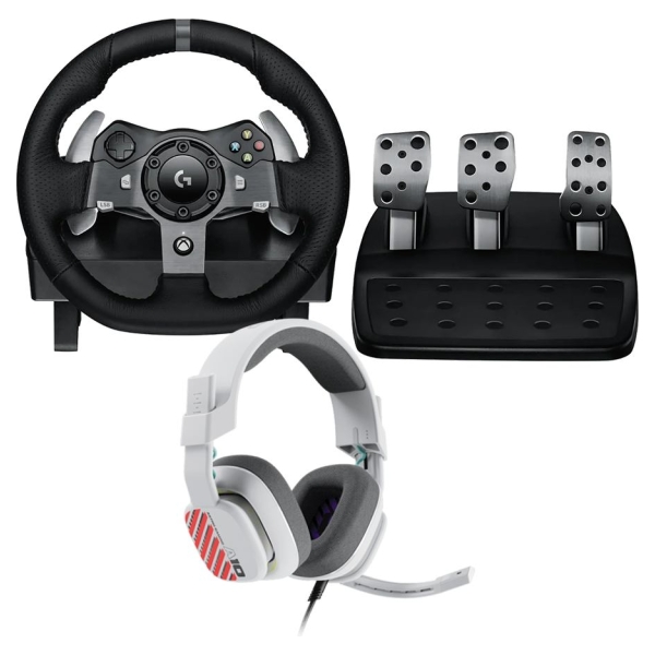 Logitech G920 Driving Force Racing Wheel + Astro A10 - WHITE