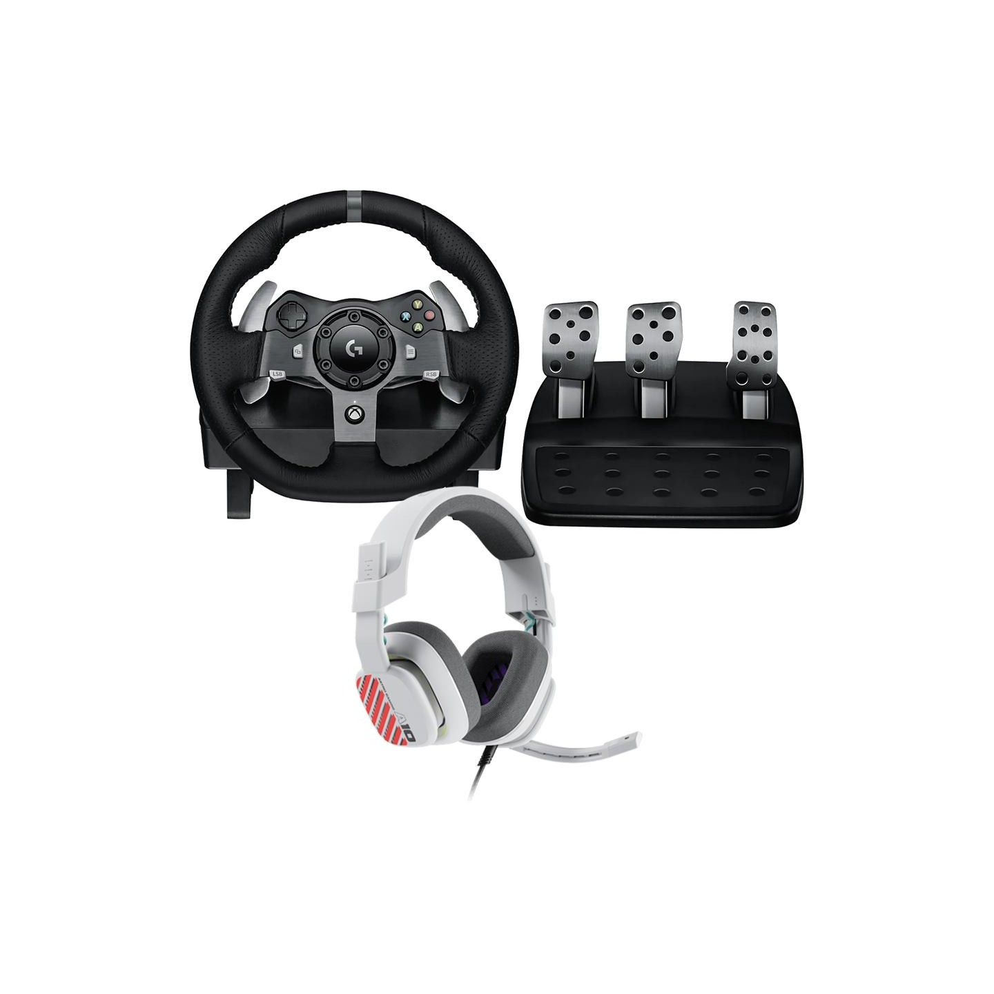 Logitech G920 Driving Force Racing Wheel + Astro A10 - WHITE