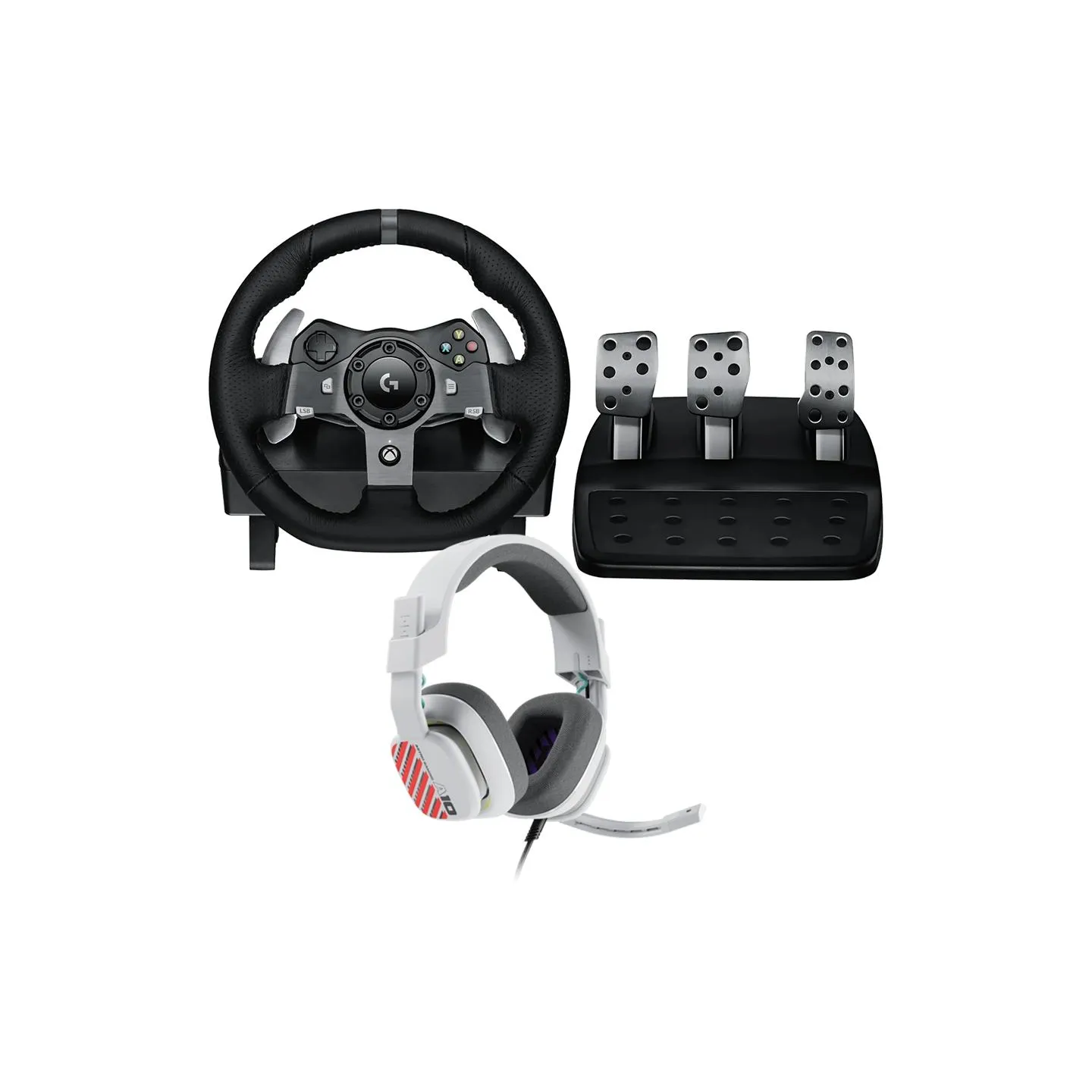Logitech G920 Driving Force Racing Wheel + Astro A10 - WHITE