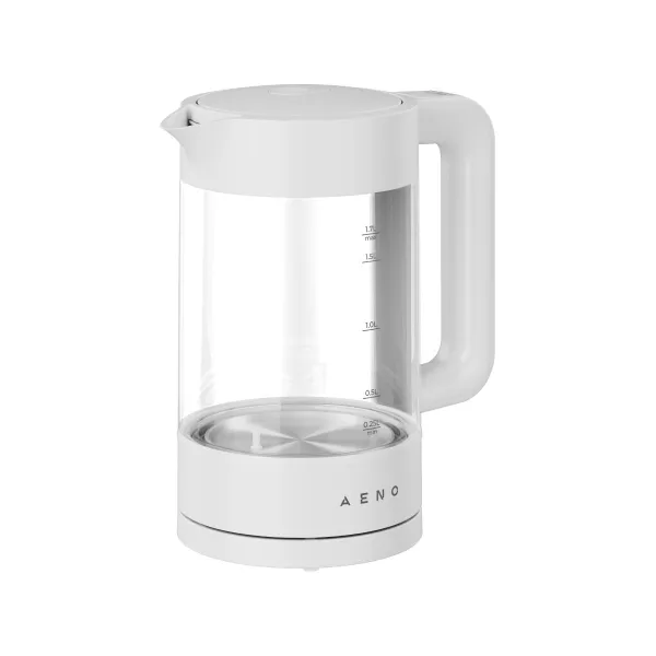 Aeno Electric Kettle, white, 220-240V, 1850-2200W, 1.7L, Keep warm 30 min, 40,60,80,90,100, console in Handle