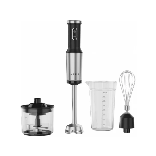 Aeno Hand Blender, 1200W in CB, Black, Tiger Teeth Cutter, Whisk, Food Processor, Cup